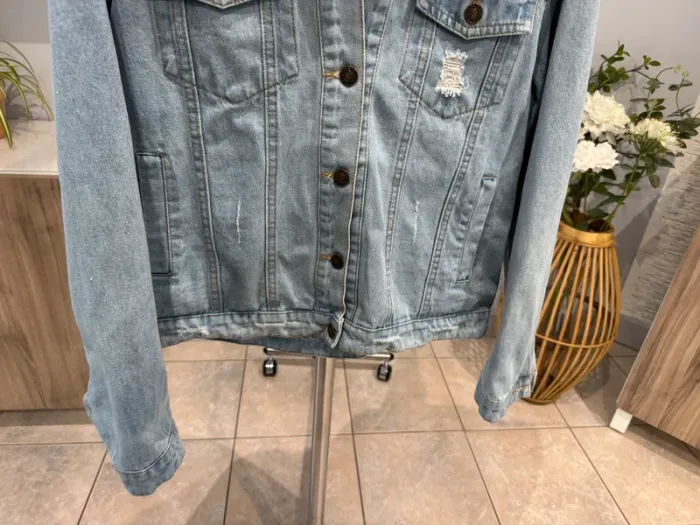 Veste en jean brodée M - photo numéro 5