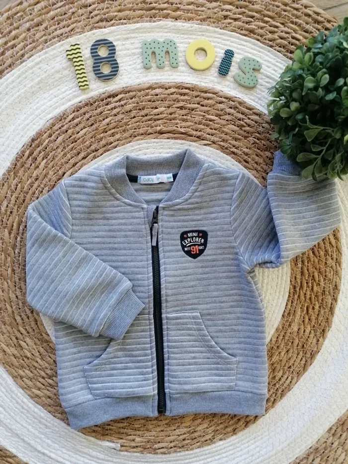 Gilet zippé gris - Baby by Gémo - 18 mois