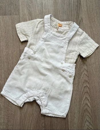Joli ensemble Salopette et chemise 6 mois Orchestra - tenue idéale pour mariage / baptême