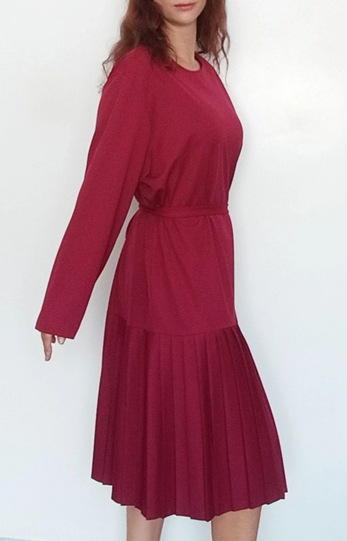 Superbe robe bordeaux vintage taille 50 - photo numéro 8