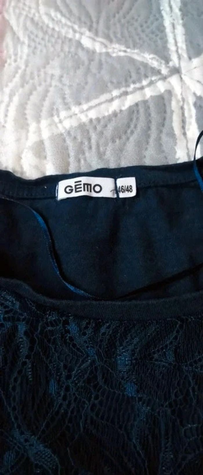 Haut avec dentelle marine femme 44 gemo - photo numéro 14