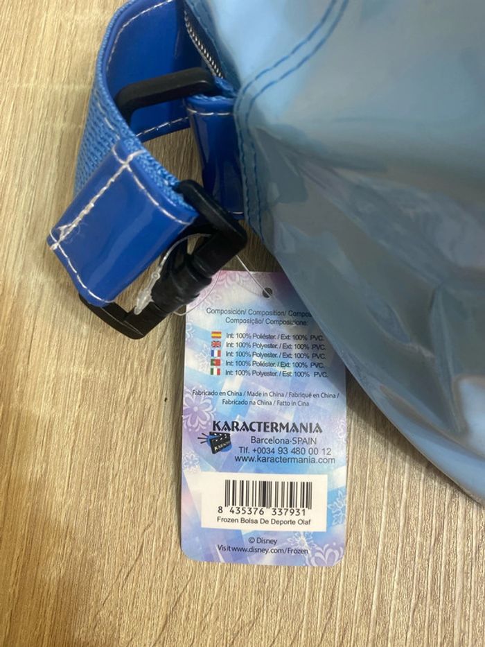 Grand sac de sport/voyage Olaf Reine des Neiges bleu 40x25x15 cm neuf - n56j - photo numéro 9