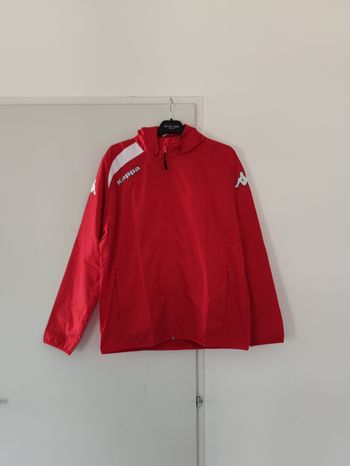 Manteau à capuche imperméable - Veste coupe vent homme Kappa Taille S rouge - Neuf avec étiquette