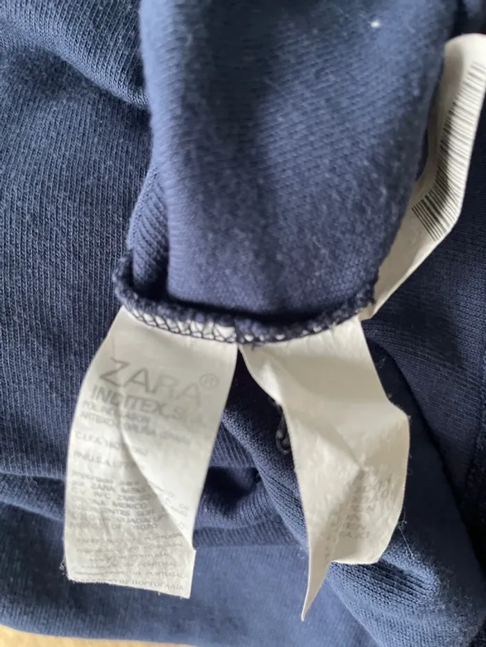 Polo homme manches courtes coton éponge bleu et orange taille L Zara - photo numéro 7