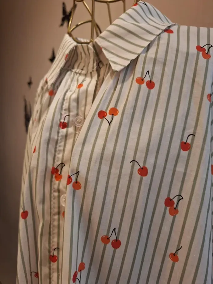 Chemise fines rayures imprimée - Made in italy - photo numéro 2