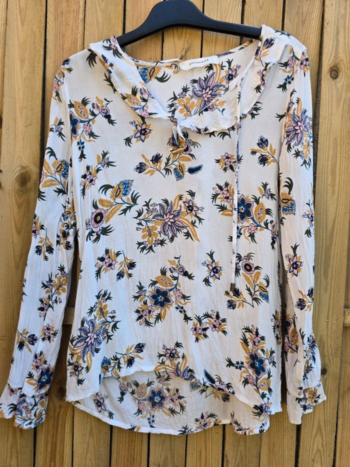 Blouse fleurie 🍒Promod🍒très bon état taille 34/36 - photo numéro 5