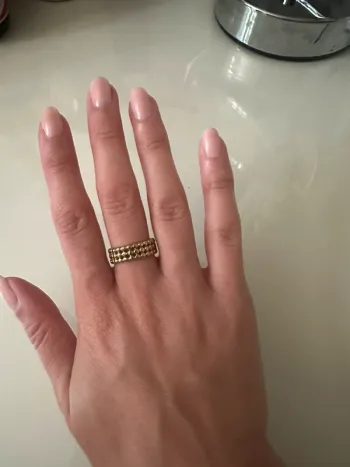 Bague doré en acier inoxydable