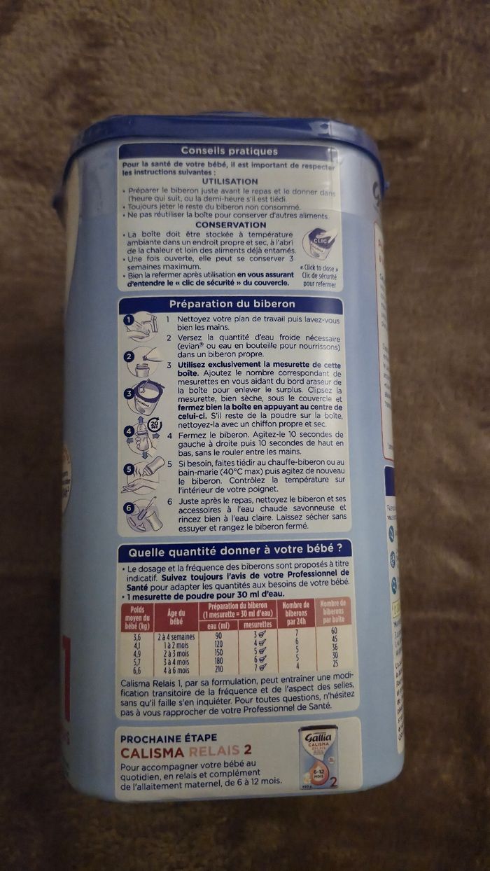 Lait infantile 1er age Gallia relais et complément du lait maternel 0-6mois - photo numéro 5