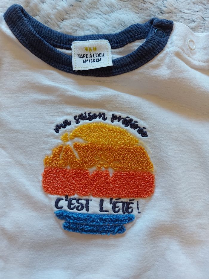 Ensemble t-shirt manches courtes et short 6 mois - photo numéro 5