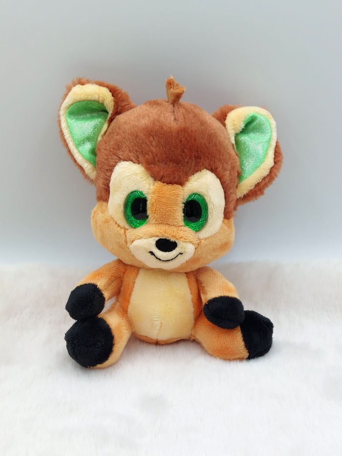 Petite peluche faon Bambi gros yeux vert Disney Nicotoy Simba toys paillettes