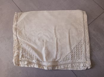 pochette en coton crème  35 x 29 cm Vintage fermeture scratch