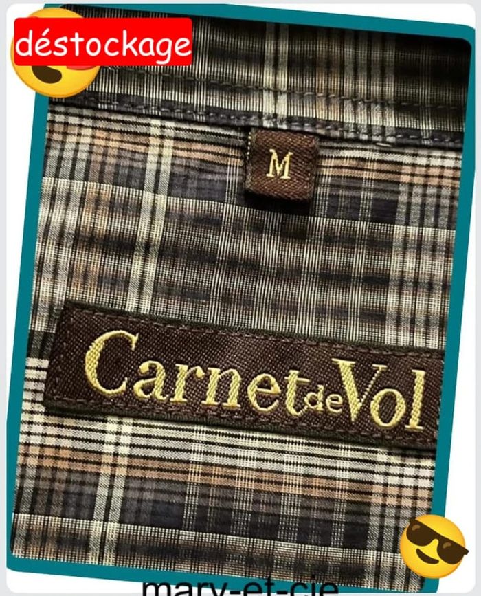 Chemise homme manches longues carnet de vol, taille M 100 % coton - photo numéro 4
