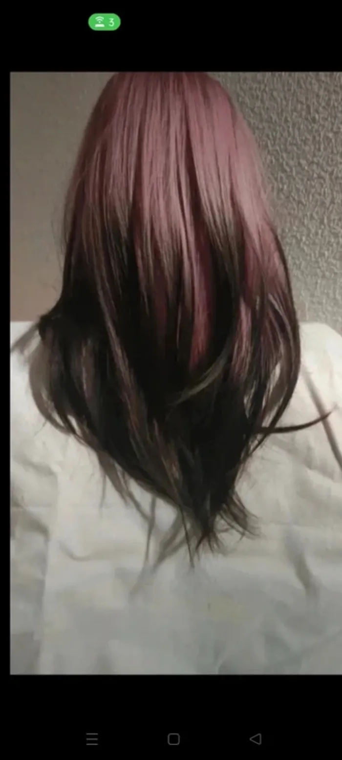 Perruque Naturelle Ombré Mèches Rose Pastel - photo numéro 5