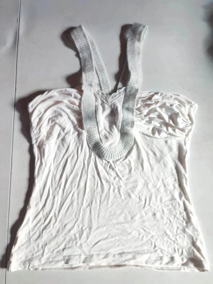 Top blanc ecru