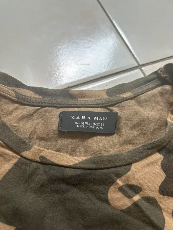 T-shirt manches courtes, motif militaire Zara S - photo numéro 4
