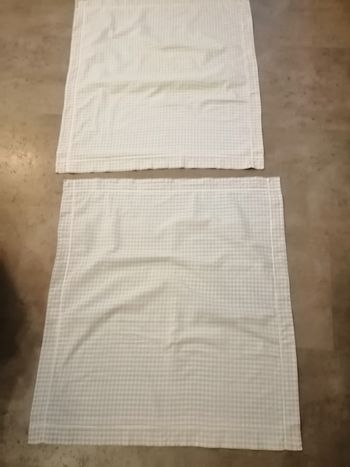 lot de 2 taies d'oreiller vichy blanche et bleu ciel