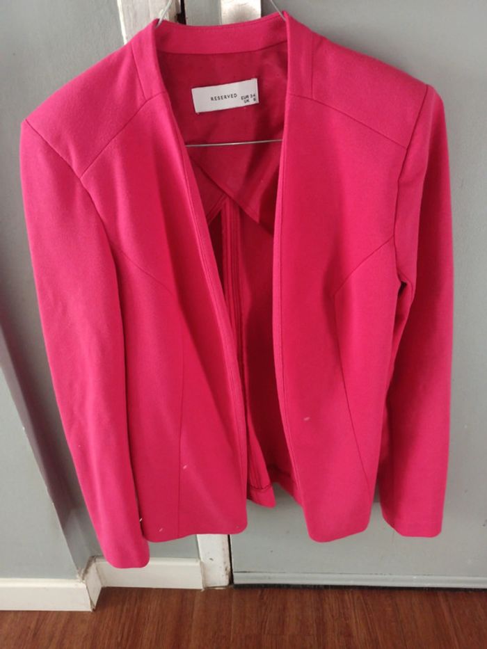Blazer femme rose taille 34 marqué réserved - photo numéro 2