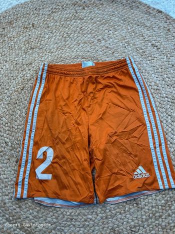 Short Adidas Orange & Blanc Garçon Taille 16 Ans | Très Bon État | Sport Junior | SM1564