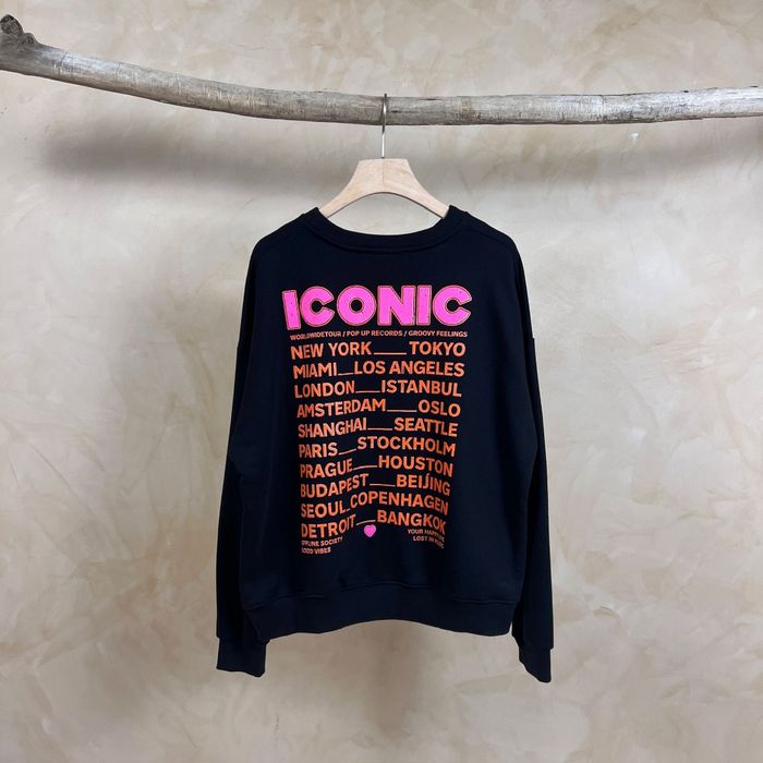 Sweat Noir tendance inscription Iconic 36/42