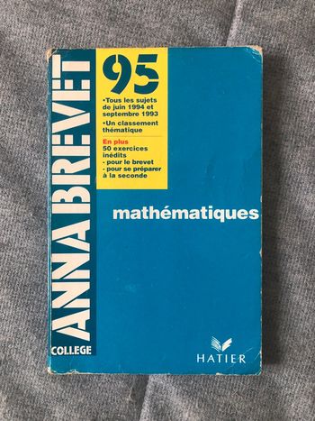 Annabrevet 95 mathématiques Hatier