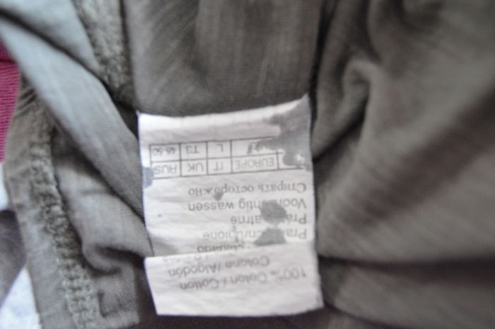 Haut Camaïeu gris kaki manches courtes col noué taille L - photo numéro 4