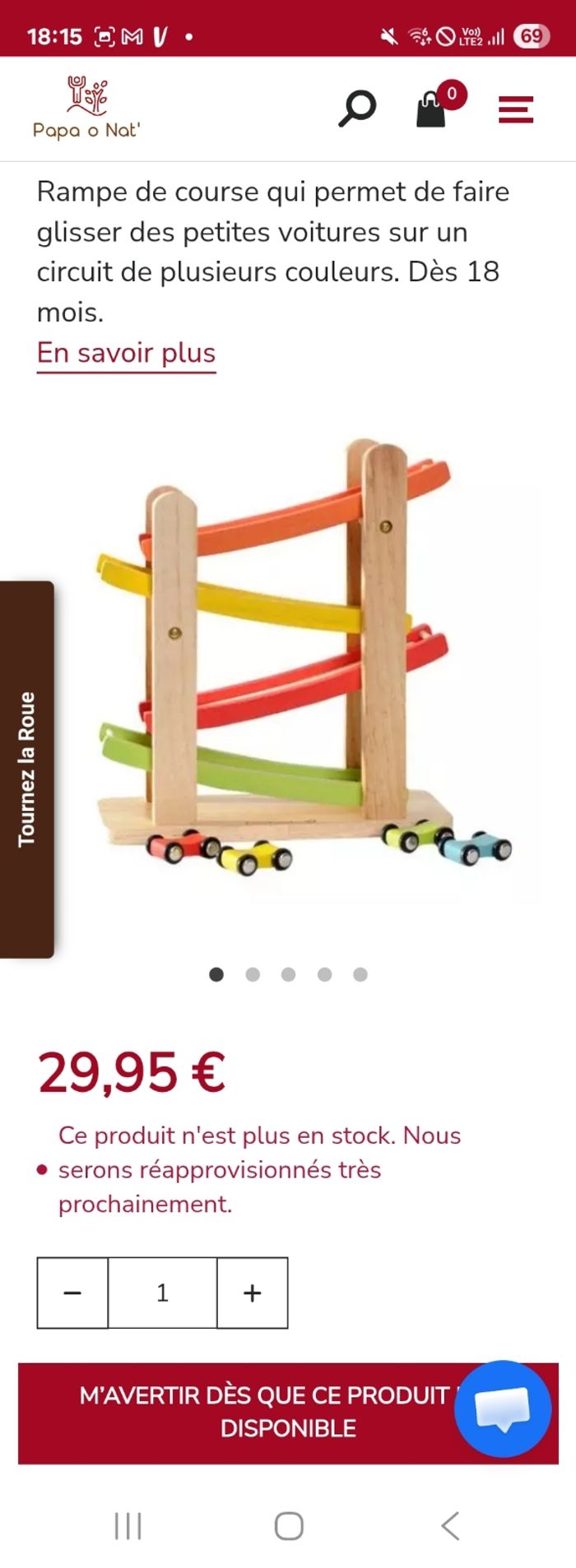 Rampe de course avec voiture en bois - photo numéro 5