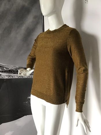 Pull pailleté doré fermetures sur les côtés 4% laine