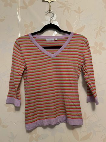 Petit pull à rayures colorés taille S