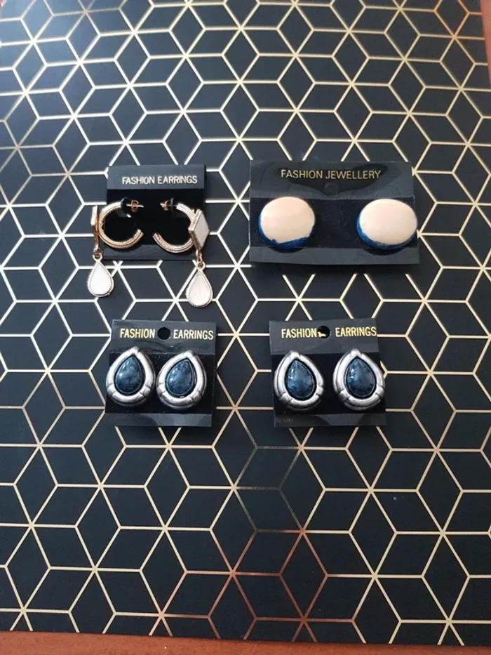 Lot de 4 paires de boucle d'oreille
