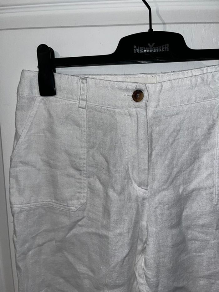 Pantalon en lin blanc, taille M - photo numéro 2