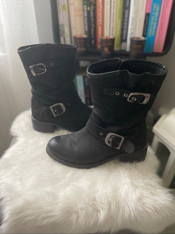 Bottes motard Buffalo noires – Taille 36