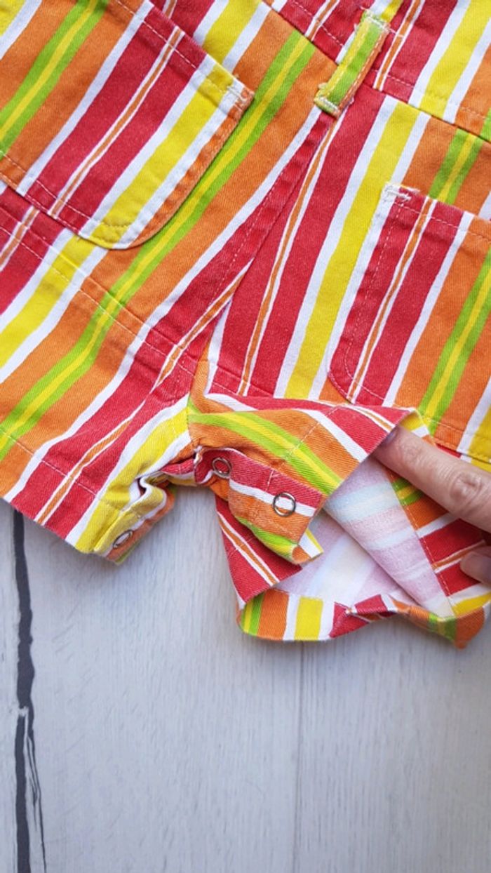 Lot de 2 salopettes estivales style vintage garçon 3mois - photo numéro 7