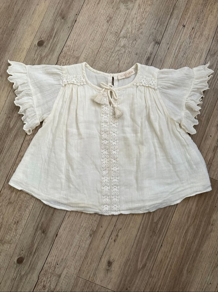Blouse  Louise misha à pompons  blanc cassé 4 ans - photo numéro 2