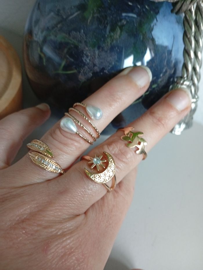 Lot 4 bagues ajustables