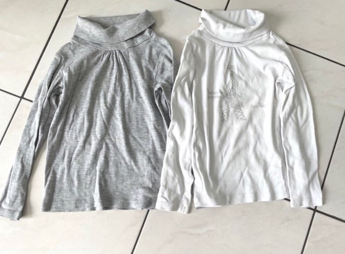 Lot de pull col roulé T 6 ans Vert Baudet gris et blanc