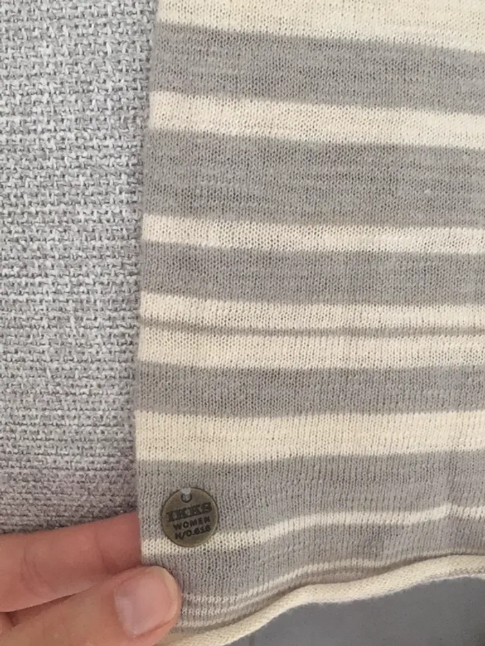 Debardeur IKKS gris et crème - photo numéro 5