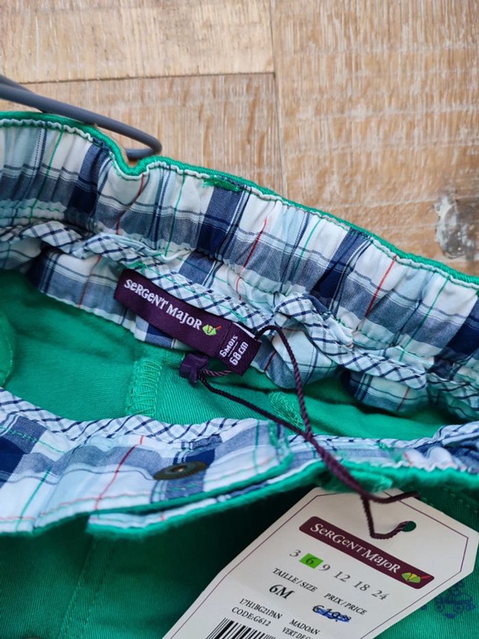 Pantalon neuf vert menthe sergent major 6 mois - photo numéro 3