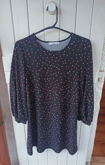 Robe noire à pois mango xs