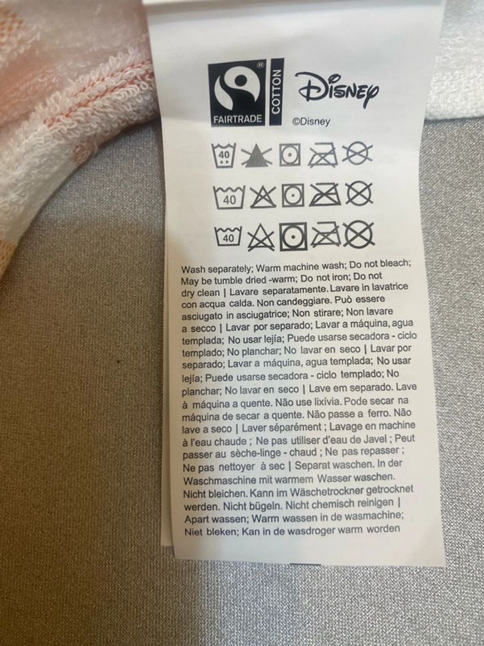 Poncho peignoir éponge Mickey Disney 80x60 cm coton blanc rayures neuf - n97h - photo numéro 3