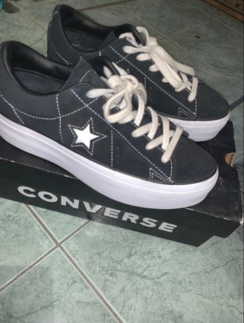 Converse compensées en daim noir 37