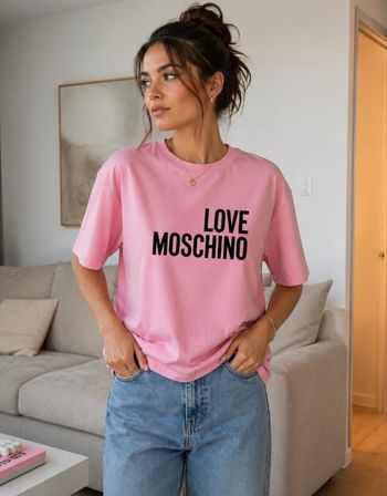 Tee shirt rose moshino taille L 