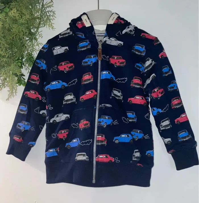 Veste à doublure à capuche motif voiture pour enfant