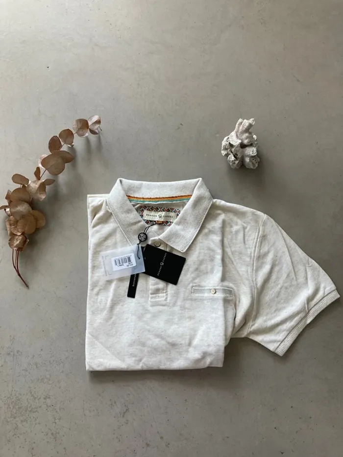 Polo beige neuf Benson & Cherry L - photo numéro 5