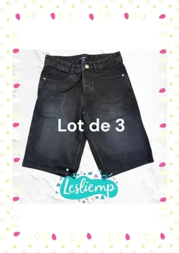 Lot de 3 Bermuda chino noir jean kiabi