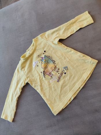 Tee shirt manches longues jaune 12 mois