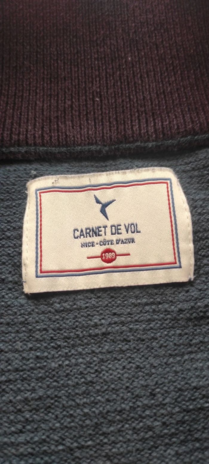Pull col montant avec zip au cou Carnet de Vol L bleu Marine - photo numéro 6