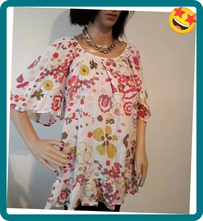 Blouse d'été Blanche Porte Taille XL💞🌿 - photo numéro 2