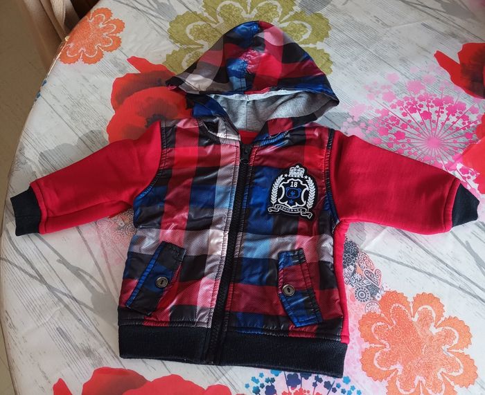 Blouson  à  carreaux  rouge  6 mois  Tom et Kiddy