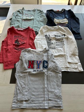 Lot 5 T-shirts manches longues garçon 8ans 