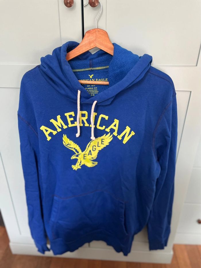 Sweat à capuche bleu American Eagle taille L